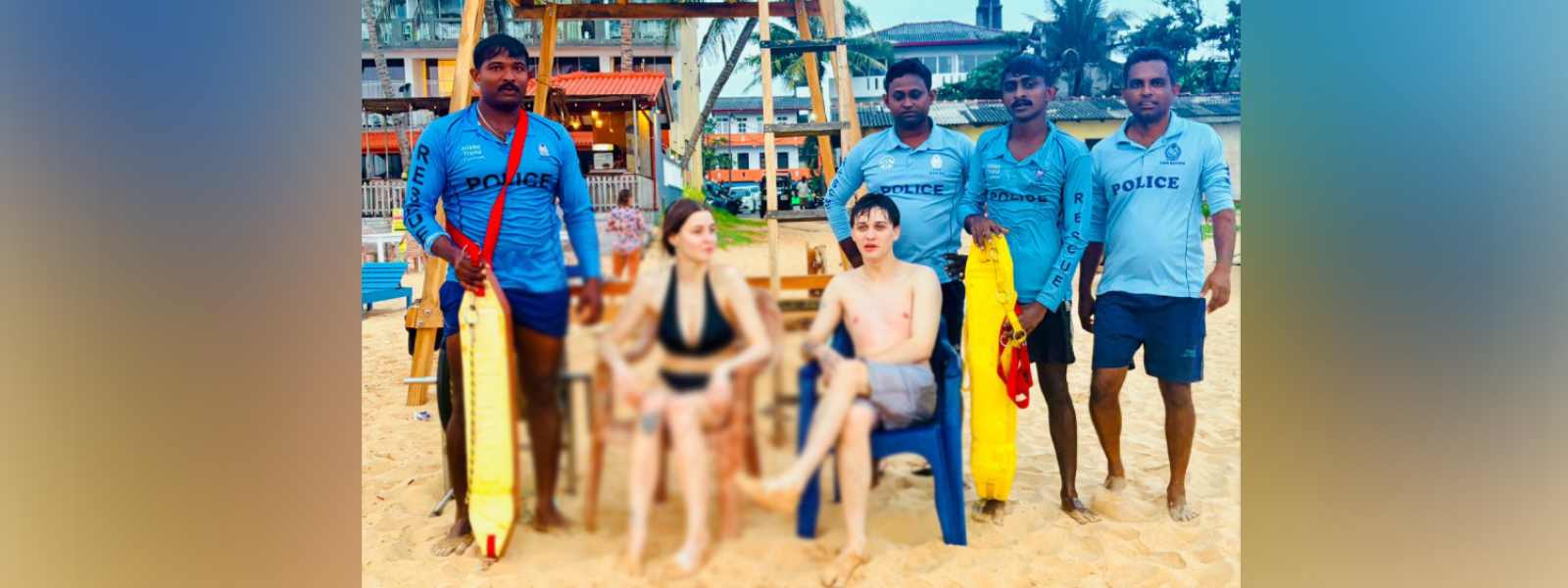 දියේ ගසාගෙන ගිය විදේශීය යුවලකගේ දිවි බේරා ගනී